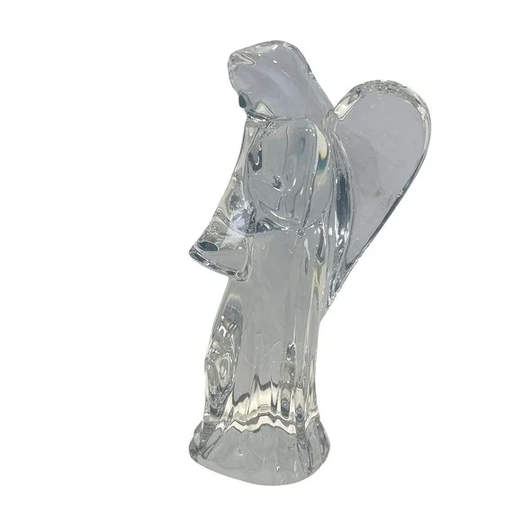 Baccarat Crystal Angel w/ Horn 6‎ Signed France Clear Trumpeting Angel Figurine
